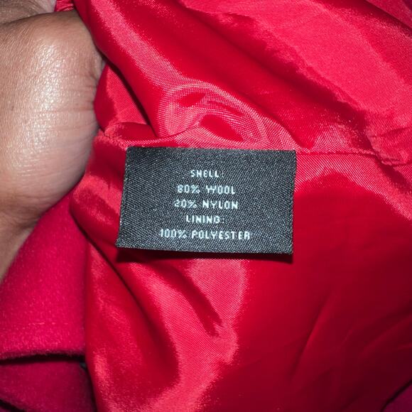 Preston & York Women's Wool Blend Pea Coat Size M Button Closure Red Lined - Picture 7 of 9